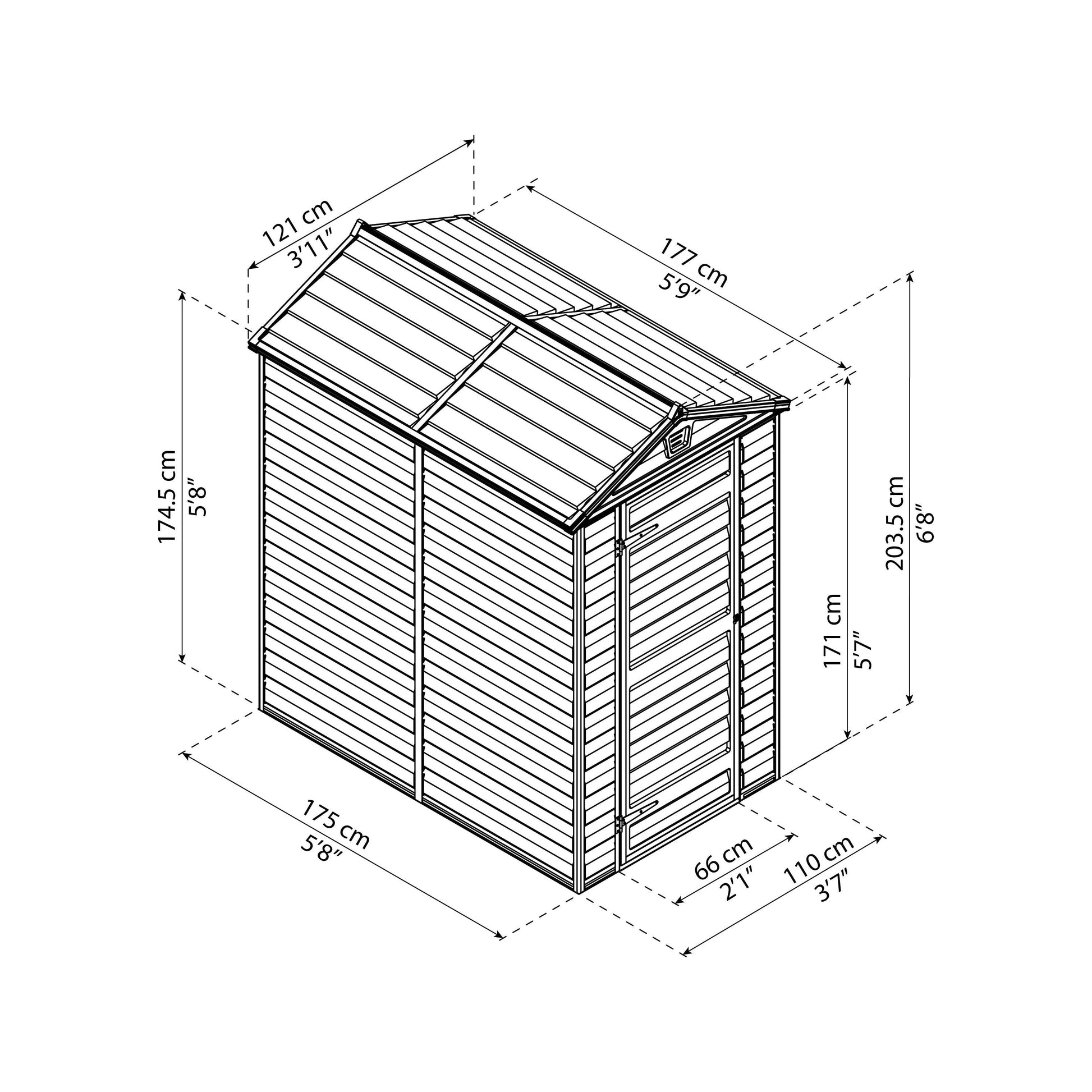 מחסן גינה Skylight אפור 1.2X1.8 מבית פלרם - Canopia