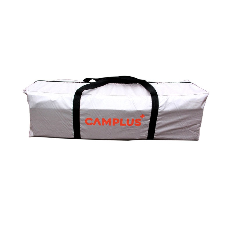 תיק רך עם ידיות, רקע לבן, טקסט: CAMPLUS+.