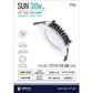 ספוט שקוע IP44 SUN 30W לבן קדח 210 ממ  CCT