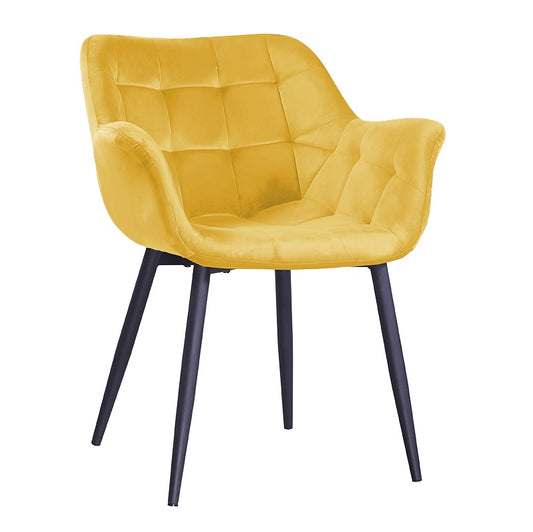 כורסא מעוצבת לסלון, דגם לילי, צבע צהוב