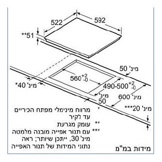 כיריים אינדוקציה בוש 60 ס"מ חד פאזי דגם PUE611BB5Y