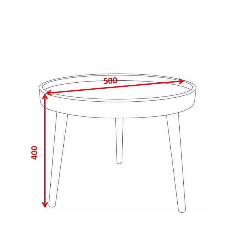 שולחן צד עגול 50 ס מ לבן