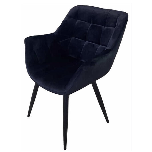 כורסא מעוצבת לסלון בד קטיפה שחור דגם בילי