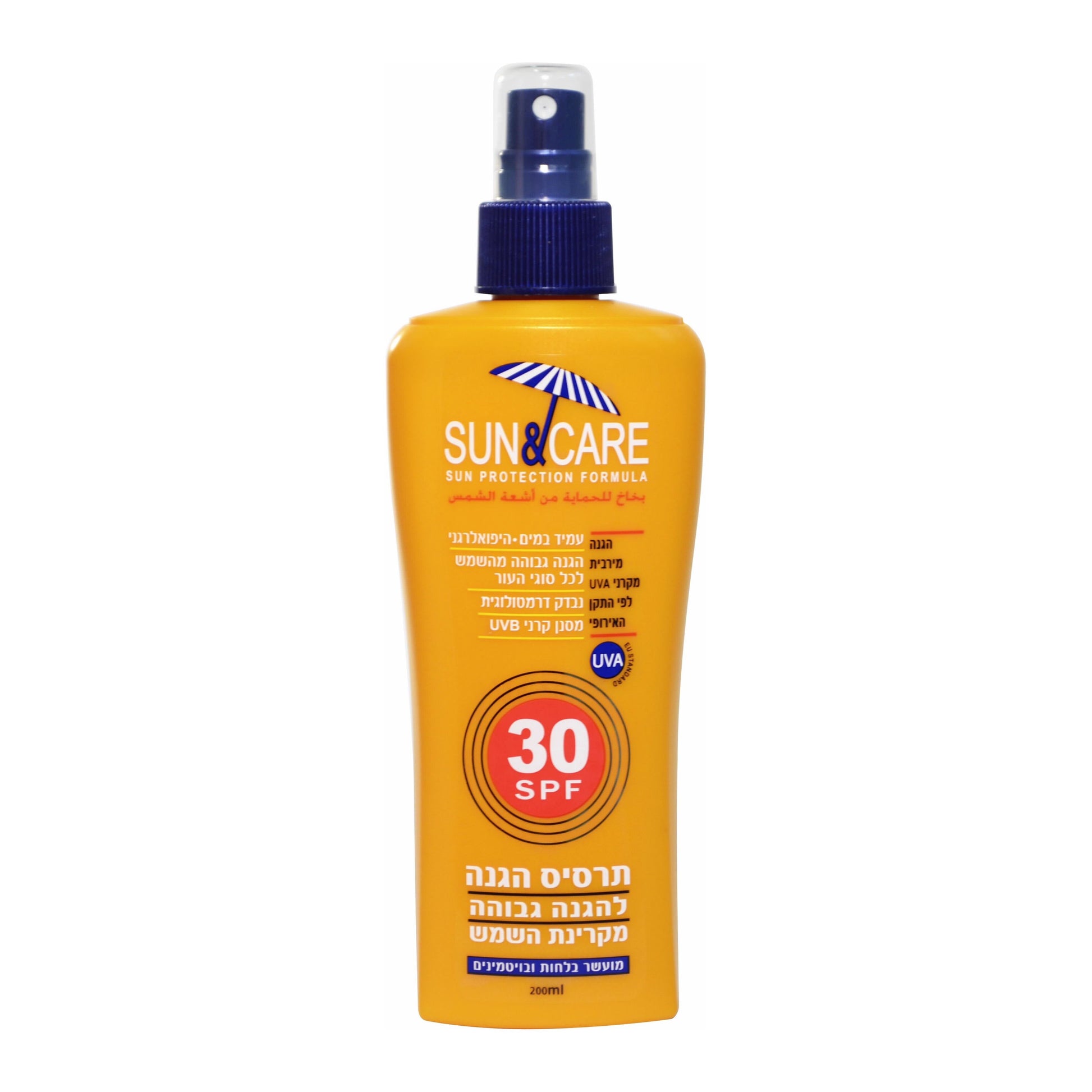 SPF30 UVA B סאן&קאר תרסיס מבוגרים 200מל