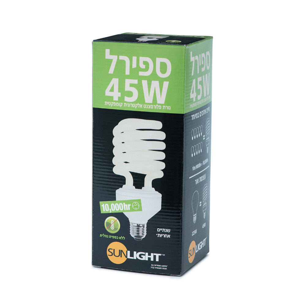 45W נורת ספירלה אור צהוב