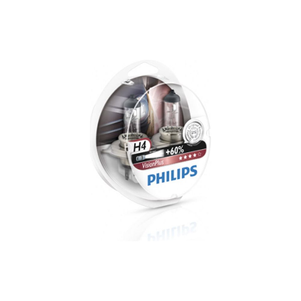 זוג נורות PHILIPS H4 VISIONPLUS