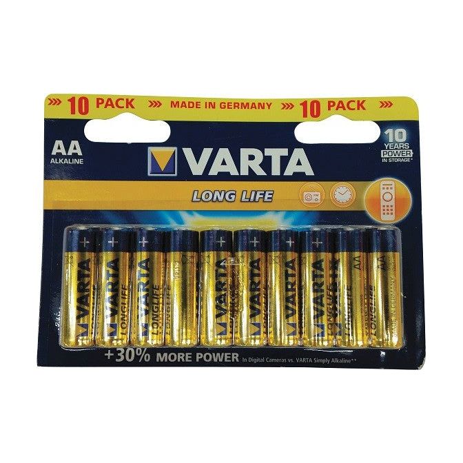 מארז 10 סוללות VARTA LONGLIFE (AA)